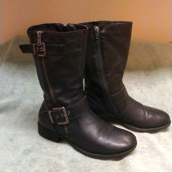 Life Stride Shoes - Women's tall black Biker boots size 8